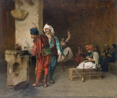 Casa de café, El Cairo, fundiendo balas, 1884 o antes de Jean Leon Gerome
