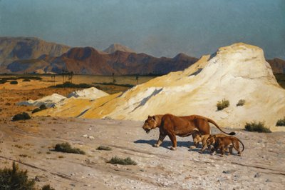 Leona y cachorros de Jean Leon Gerome