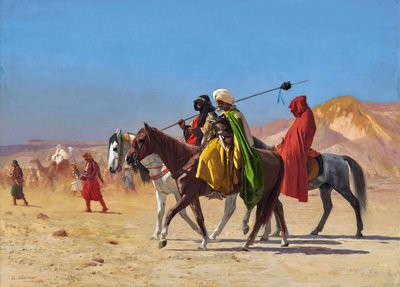 Jinetes cruzando el desierto de Jean Leon Gerome