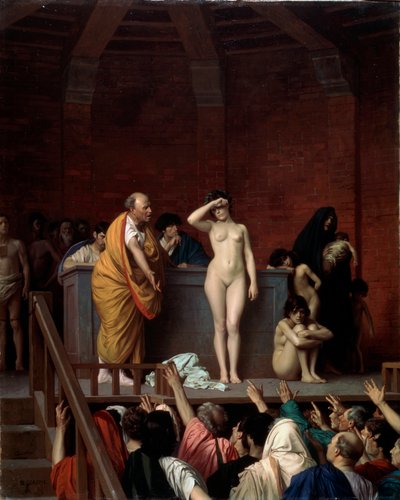 El Mercado de Esclavos en Roma, c1883-c1884 de Jean Leon Gerome