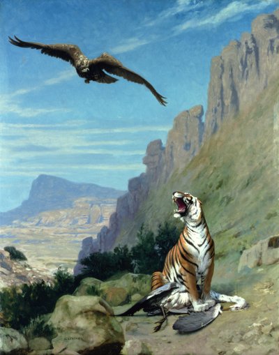 Tigre y Buitre de Jean Leon Gerome