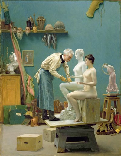 Trabajando en mármol, o el artista esculpiendo Tanagra de Jean Leon Gerome