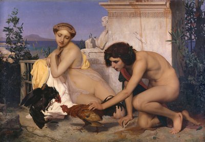 Jóvenes griegos asistiendo a una pelea de gallos, 1846 de Jean Leon Gerome