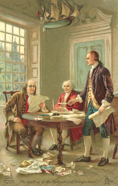 Redacción de la Declaración de Independencia de los Estados Unidos, Filadelfia, Pensilvania de Jean Leon Gerome Ferris
