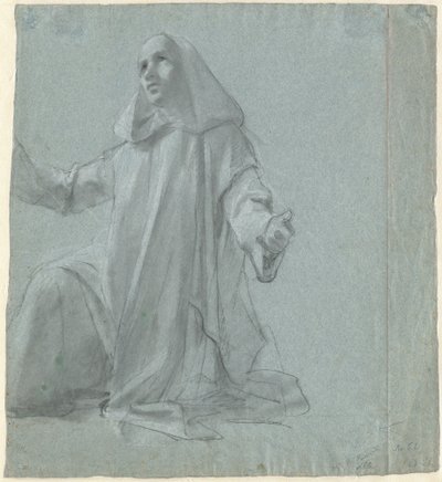 Un joven sacerdote arrodillado de Jean Leonard Lugardon