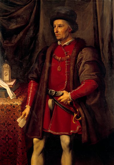 Retrato de Luis XI, rey de Francia (1423 - 1483). Pintura de Jean Leonard Lugardon (1801 - 1884) de Jean Leonard Lugardon