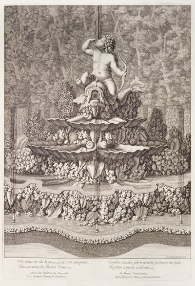 Fuente con cupido de Gaspar Marcy en Versalles de Jean Lepautre