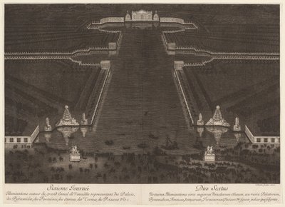 Iluminaciones alrededor del gran canal de Versalles de Jean Lepautre