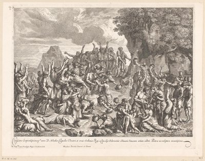Moisés saca agua de la roca de Jean Lepautre