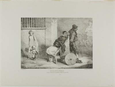 Una mujer paralítica, lámina 9 de Varios temas dibujados del natural y en piedra (The English Suite) de Jean Louis André Théodore Géricault
