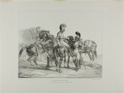 A Party of Life Guards, lámina 5 de Various Subjects Drawn from Life and on Stone (The English Suite) de Jean Louis André Théodore Géricault