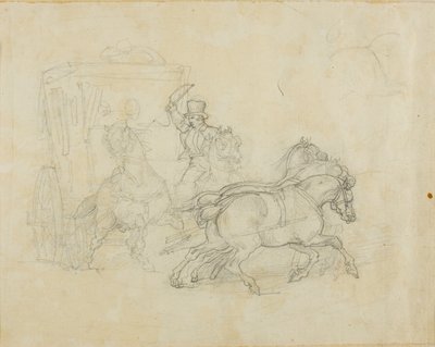 Una diligencia tirada por cinco caballos de Jean Louis André Théodore Géricault