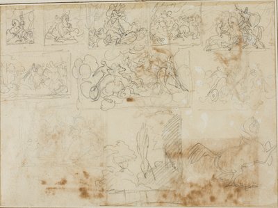 Once bocetos de composición de Jean Louis André Théodore Géricault