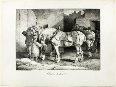 Caballos de granja de Jean Louis André Théodore Géricault