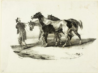 Caballos conducidos al desolladero de Jean Louis André Théodore Géricault