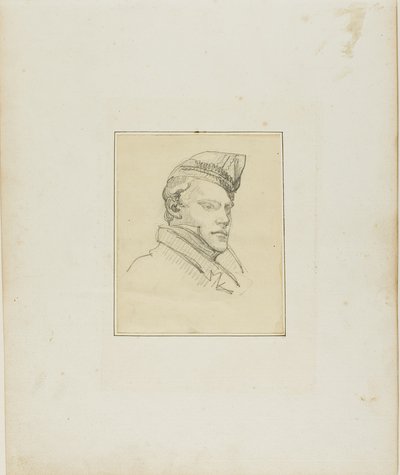 Retrato de un joven con gorra militar de Jean Louis André Théodore Géricault