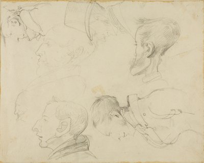 Siete caricaturas de cabezas de Jean Louis André Théodore Géricault