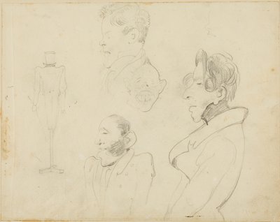 Hoja de caricaturas de Jean Louis André Théodore Géricault