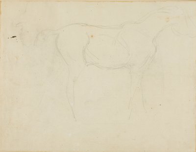 Boceto de un caballo mirando a la derecha y caricatura de perfil de Jean Louis André Théodore Géricault