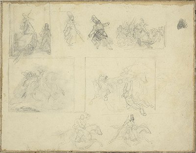 Bocetos para composiciones militares de Jean Louis André Théodore Géricault