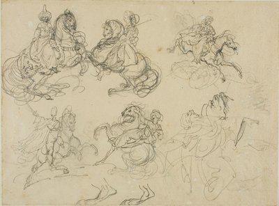 Bocetos de jinetes orientales de Jean Louis André Théodore Géricault