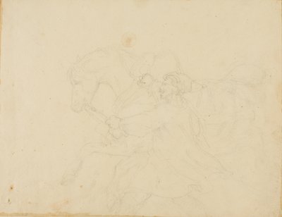 Mozo de cuadra corriendo junto a un caballo de tiro de Jean Louis André Théodore Géricault