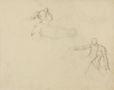 Estudios de una mujer y un soldado de Jean Louis André Théodore Géricault