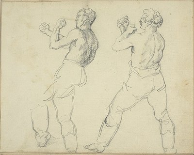 Dos boxeadores mirando a la izquierda de Jean Louis André Théodore Géricault