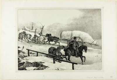 Vagón ascendiendo una pendiente de Jean Louis André Théodore Géricault