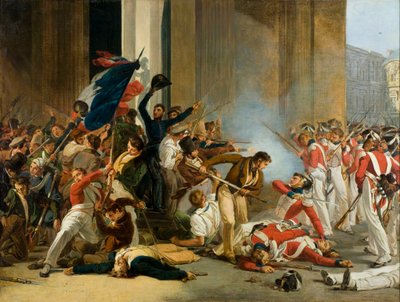 Tomando el Louvre, 29 de julio de 1830. Masacre de la Guardia Suiza, c. 1832 de Jean Louis Bezard