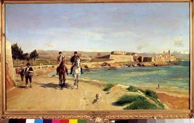 Antibes, el paseo a caballo. El artista y su hijo Charles (1848-1917), pintor de Jean Louis Ernest Meissonier