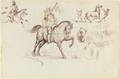 El heraldo de Murcia y otros estudios (recto) de Jean Louis Ernest Meissonier