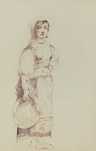 Mujer con pandereta de Jean Louis Ernest Meissonier