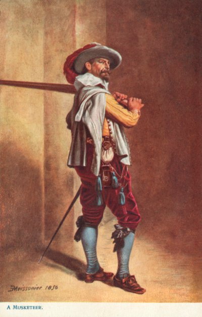 Un mosquetero, época de Luis XIII de Jean Louis Ernest after Meissonier