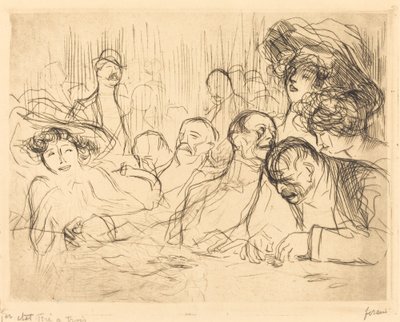 En la Mesa de Juego (primera placa) de Jean Louis Forain