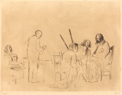 Antes de la cena en Emaús (primera placa) de Jean Louis Forain