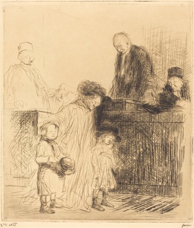Saliendo de la audiencia (primera placa) de Jean Louis Forain