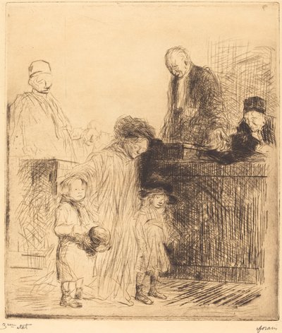 Saliendo de la audiencia (primera placa) de Jean Louis Forain
