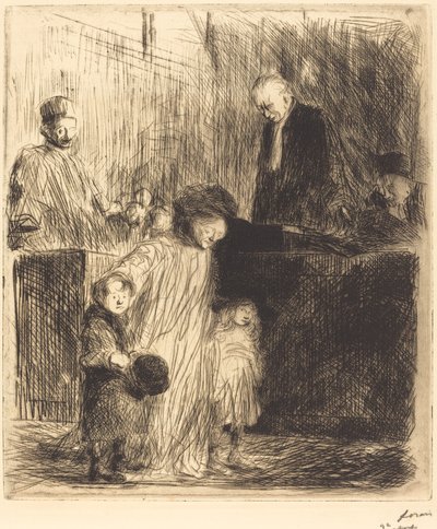 Saliendo de la audiencia (primera placa) de Jean Louis Forain