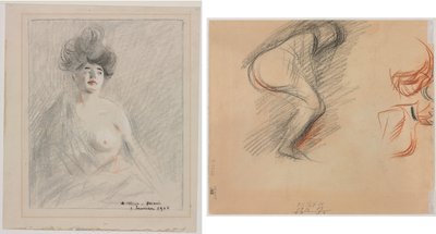 Cortesana (recto) Bocetos de Figuras (verso) de Jean Louis Forain
