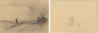 Tierra Devastada (recto); Figuras en un Paisaje (verso) de Jean Louis Forain