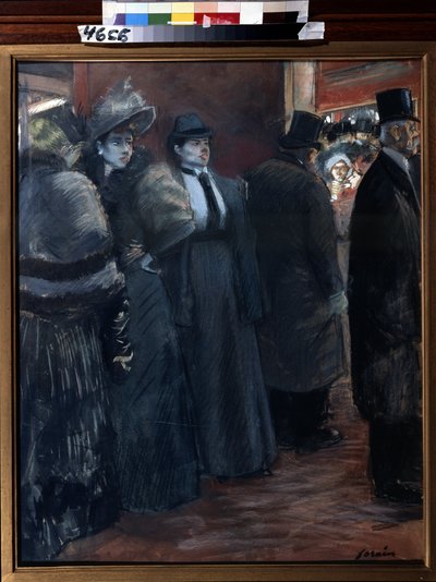 Vestíbulo del teatro. Pintura de Jean-Louis Forain (Jean-Louis Forain de Jean Louis Forain