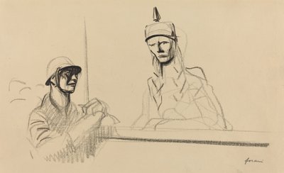 Soldado francés dirigiéndose a Germania, c. 1914-1919 de Jean Louis Forain