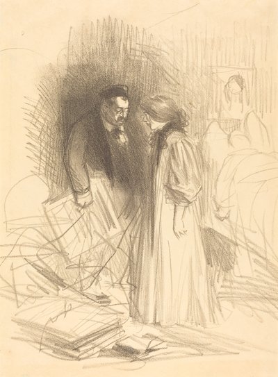 "No me atrevo a bajarlos... le dolería demasiado." de Jean Louis Forain