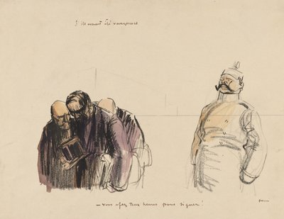 Si hubieran sido victoriosos - Tienes dos horas para firmar, c. 1919 de Jean Louis Forain