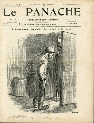 Ilustración de Jean-Louis Forain para la portada de Le Panache, revista realista ilustrada de Jean Louis Forain