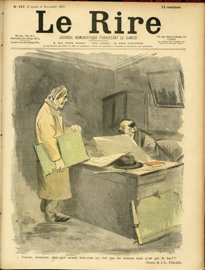 Ilustración de Jean-Louis Forain (1852-1931) para la portada de Le Rire de Jean Louis Forain
