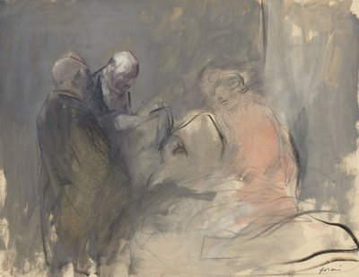En el Hospital (recto) Boceto para En el Hospital (verso) de Jean Louis Forain