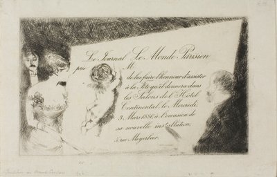 Invitación del periódico "Le Monde Parisien". de Jean Louis Forain