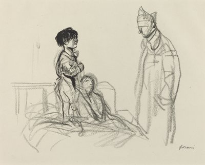 Madre e Hijo Visitados por Soldado en el Hospital, c. 1914-1919 de Jean Louis Forain